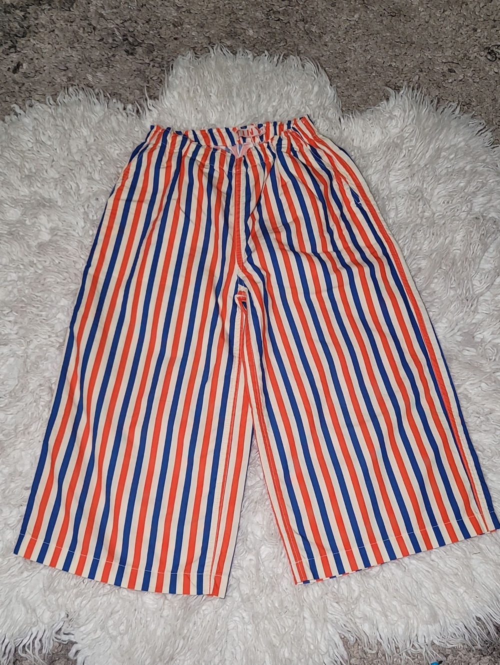 Kids Striped Pajama Pants - Blue, Red & White